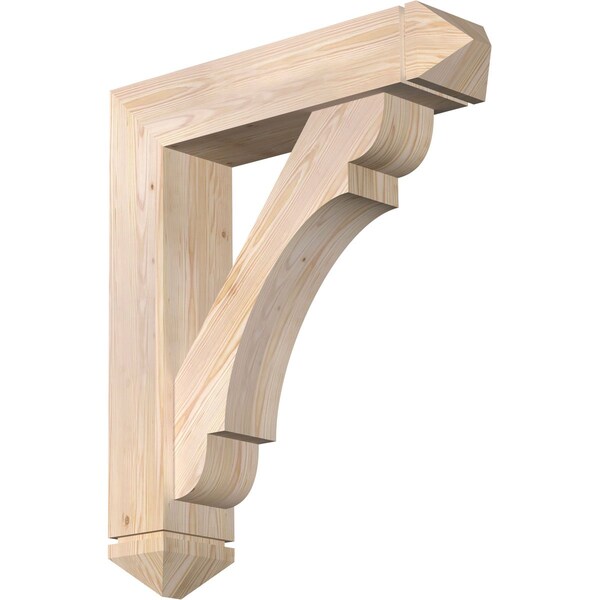 Ekena Millwork Olympic Arts and Crafts Smooth Bracket w/ Offset Brace, Douglas Fir, 7 1/2"W x 32"D x 38"H BKT0806X32X38OLY03SDF - main